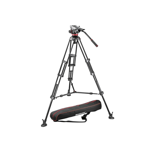 Manfrotto Professional Fluid Video System MVH502A 546BK-1 Tripod Head Set