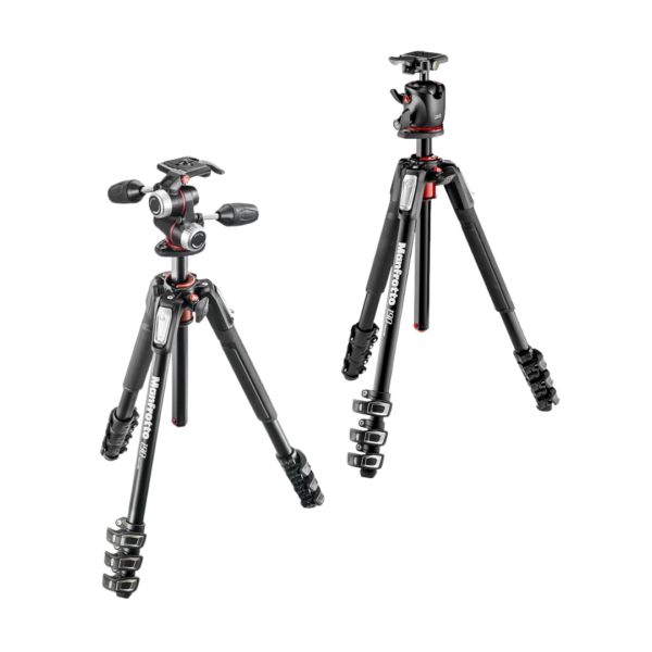 Manfrotto Professional Aluminum Camera Tripod Series MK190XPRO4-BHQ2 Ball Head MK190XPRO4-3W 3-Way Pan Head